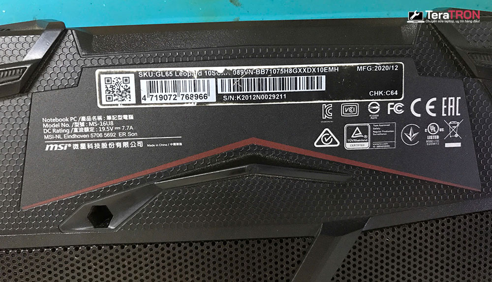 Thay bàn phím Laptop MSI GL65 Leopard 10SCXK 3 Thay bàn phím Laptop MSI GL65 Leopard 10SCXK mã máy model hcm tphcm